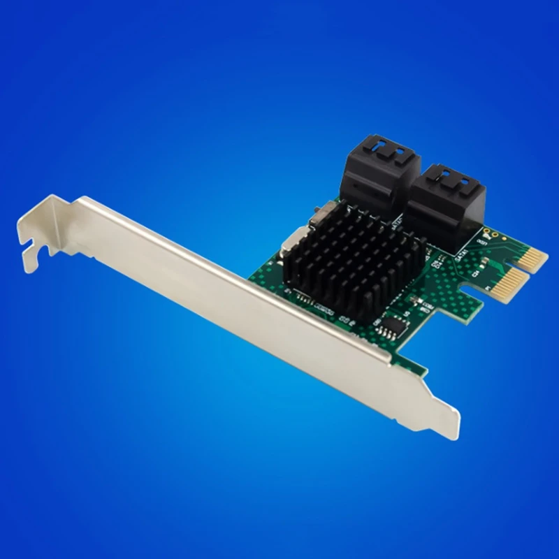 

4-Port SATA 3.0 Expansion Card PCI-E X1 ASM1061 Dual Layer SATA 6G Hard Drive Converter Card