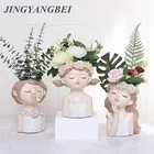 Красивый цветочный горшок для девочек, растения из смолы, TVase, суккулентный горшок, бонсай, кактус, домашнее свадебное украшение, ремесло