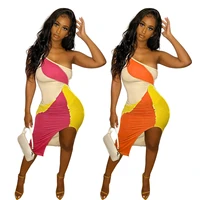 high split dress for sexy ladies splicing vestidos women clubwear clothes evening party bodycon dresses summer