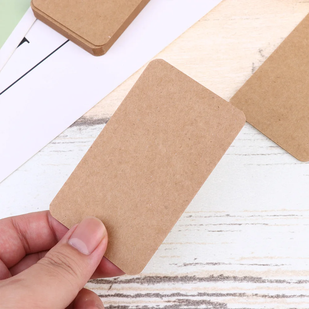 

100 Pcs Kraft Paper Study Cards DIY Memo Note Writing Greeting (Brown)