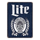 Металлический жестяной ретро знак Миллер Lite пивоваренный пивной флакон с логотипом выветриваемый винтажный Бар Паб Настенный декор 8x12 дюймов