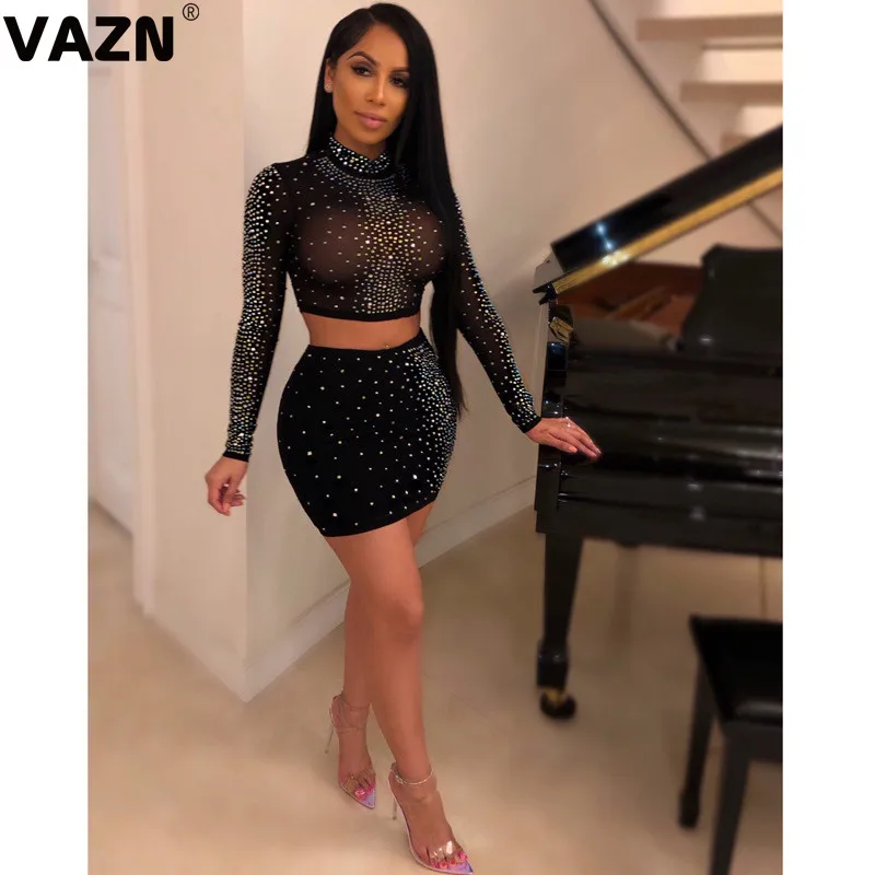 VAZN ME2729 Новое поступление 2019 г. Летний сексуальный женский комплект из 3 цветов с