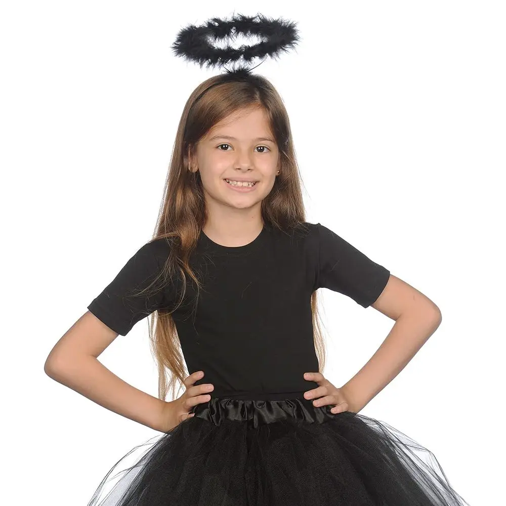 Аксессуары для косплея черные и белые перья |