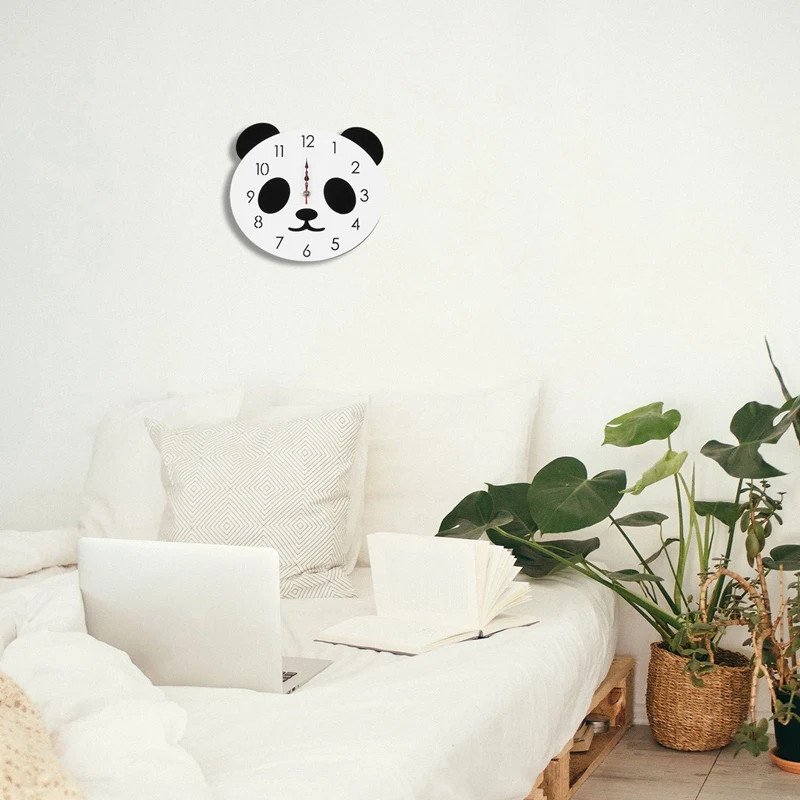 Lovely Panda Clocks Wall Stickers For Kids Rooms Home Decoration Clock |