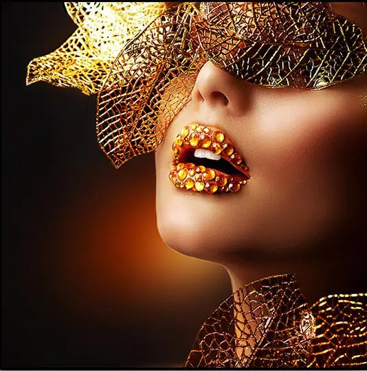 Шелковый плакат с Африканским художественным принтом женщины черного и золотого