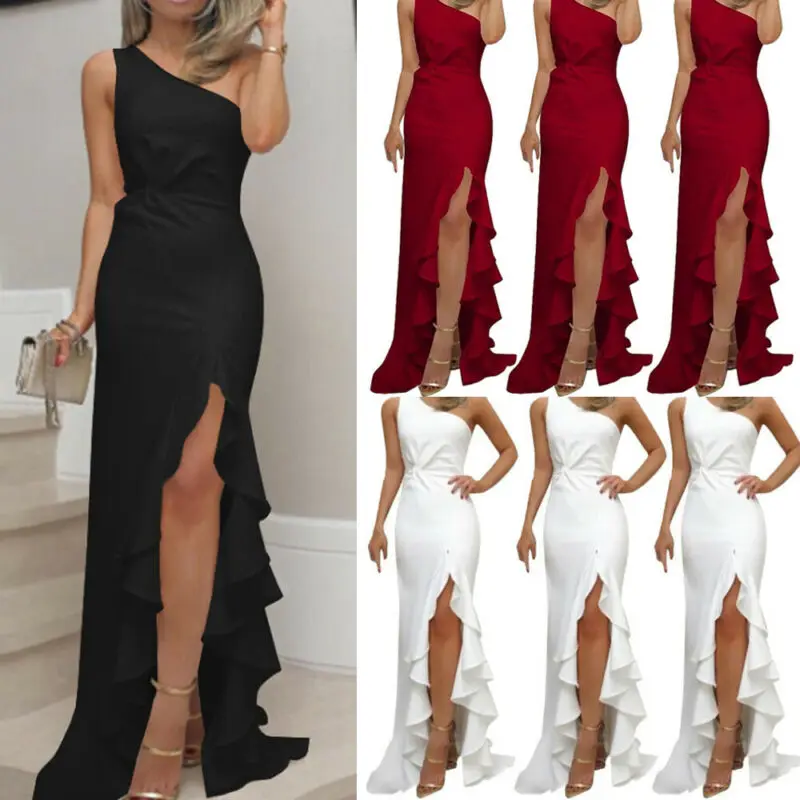 Женское вечернее платье без рукавов длинное с открытыми плечами высокой талией и