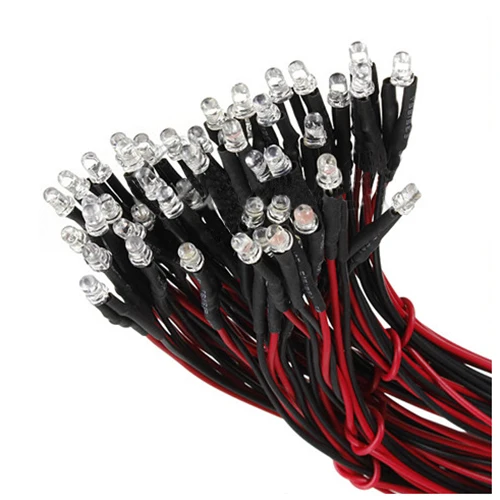 20 шт 12V см светодиодный Предварительно проводной 3 мм красный|Светодиодные ленты|