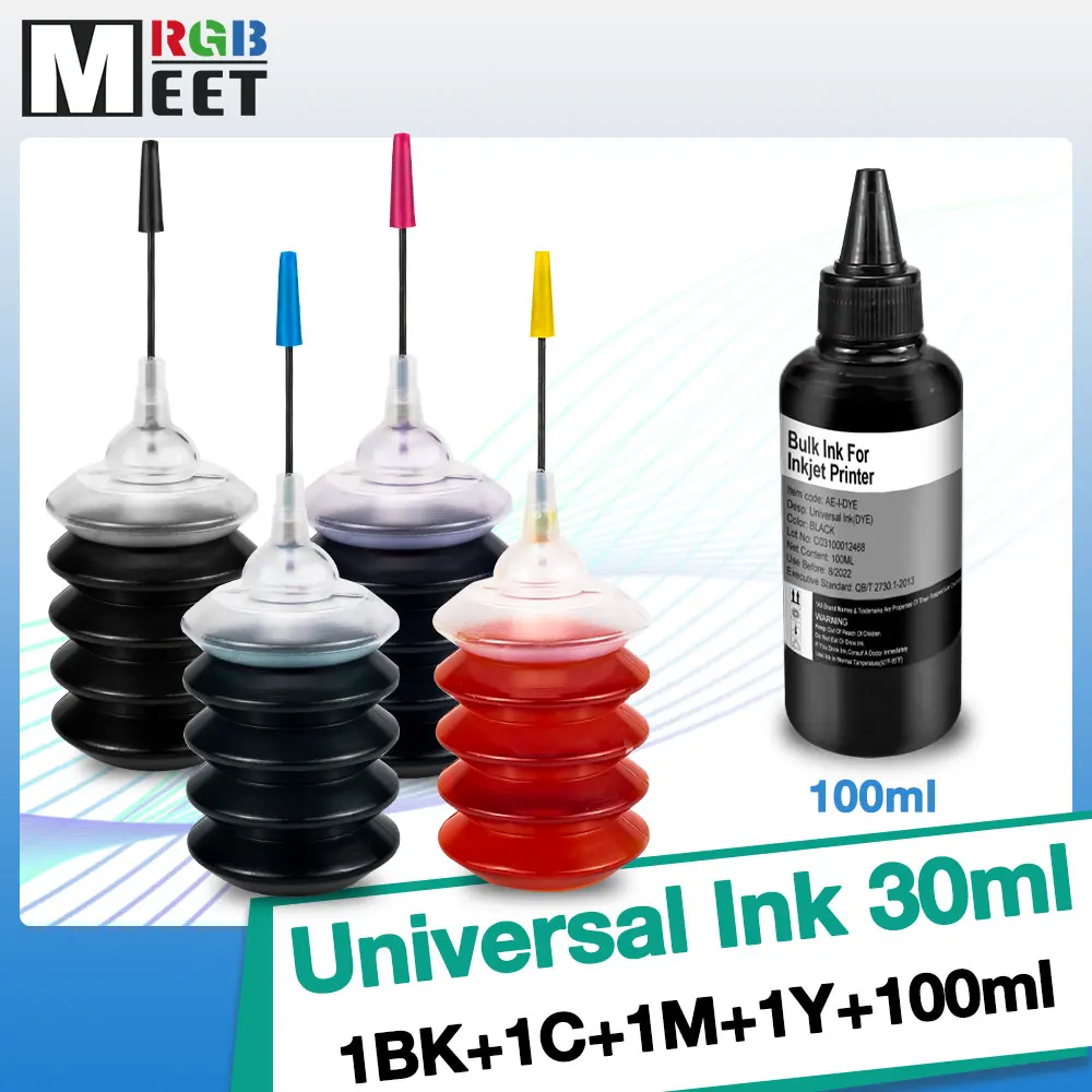 

Universal 30ML Bottle Dye Ink Black Refill Ink kit Replacement For HP For Canon For Brother For Epson For HP 301 302 304 Printer