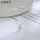 CIAXY 925 пробы серебряный градиент лунный камень любовь сердце кулон ожерелья Женская двухслойная ключица цепь дроссель ювелирные изделия