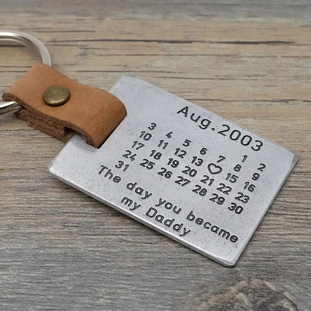 

Брелок с календарем и датой, персонализированный, подарок для него на юбилей, день рождения, День отца, брелок-календарь