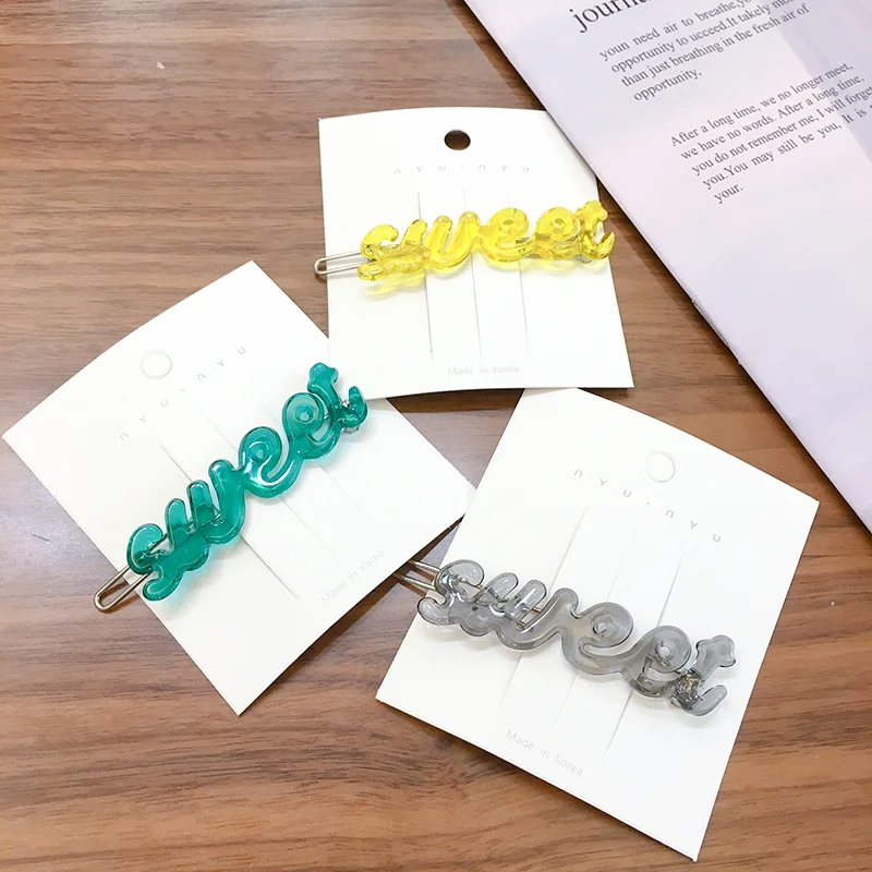 Корейская настраиваемая модная ацетатная заколка для волос конфетные цвета