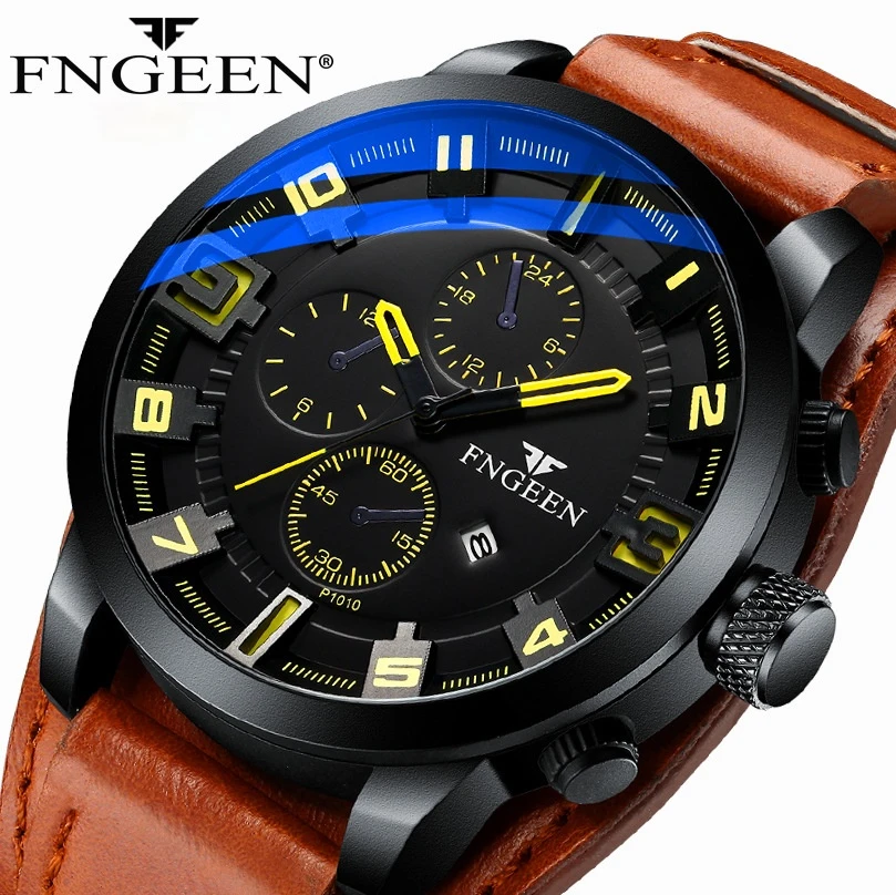 

Luxury Classic Men Watch 2021 New Military Sport Stainless Steel Waterproof Date Leather Sport Quartz Watch Relogio Masculino