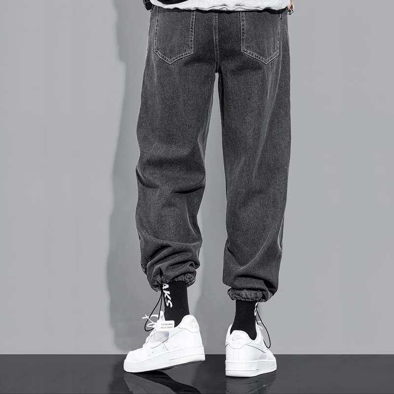 

2021 Spring New Jeans Men's Fun Creative Cartoon Printing Denim Trousers For Male Casual Korean Elastic Waist Pencil Pants Mens