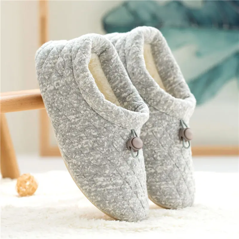 

Autumn and Winter New Plush Cotton Slippers for Home Warmth Couples with The Same Paragraph Cotton Slippers Thicker Comfortable