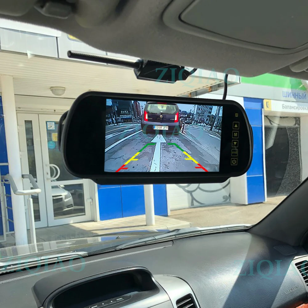 ZIQIAO 7 Inch LCD Car Mirror Monitor Parking Monitoring System with Night Vision HD Side Front Rear View Camera | Автомобили и