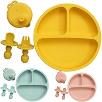 portable kids foldable lid baby bowlspoonfork feeding food tableware set child dishes dinnerware training plate and spoon