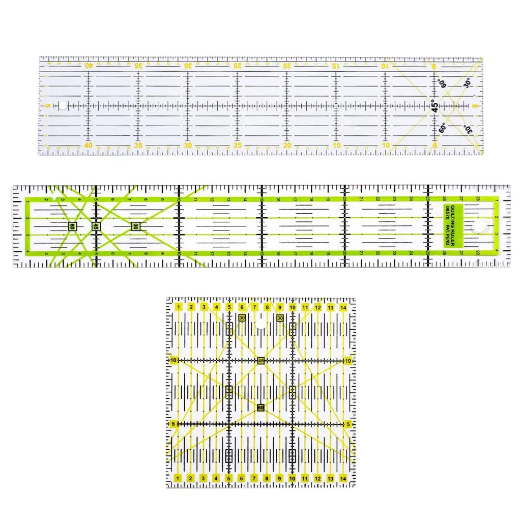 3 шт. квадратные прямоугольные пластиковые Лоскутные шаблонные линейки для шитья