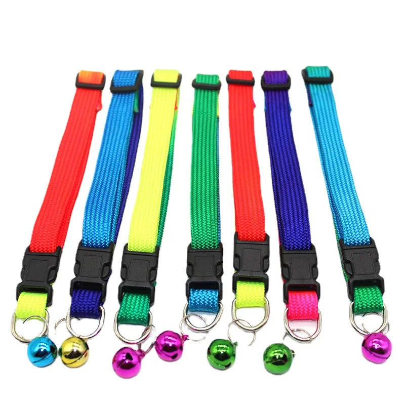 

Ошейник для собак, подвеска в виде колокольчика для щенков, ошейник для собак с градиентным цветом, ожерелье для кошек, нейлоновое украшение...