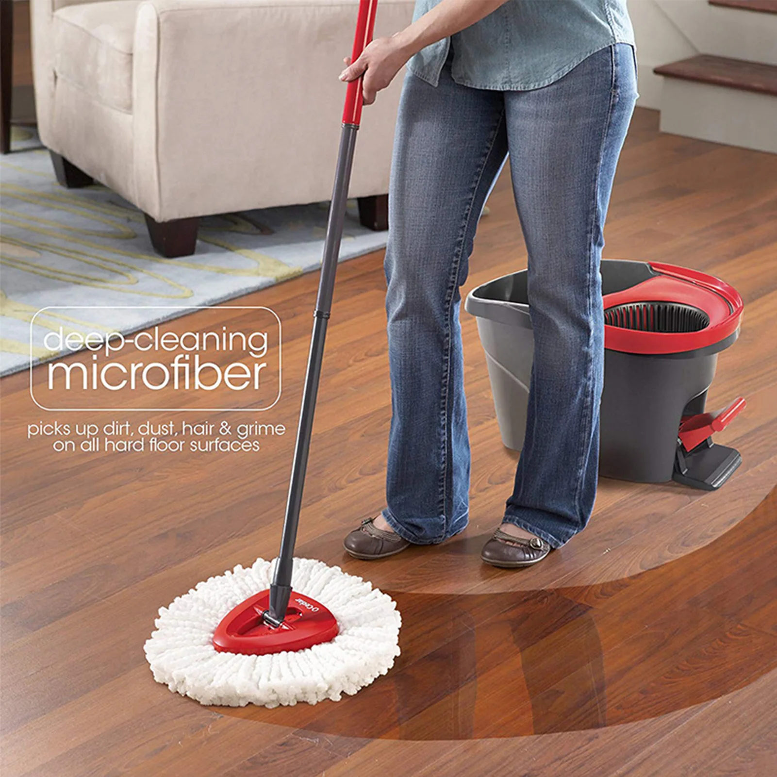 

Spin Mop Replacement Head Microfiber Cleaning Mop Head Refills for Vileda O-.Cedar EasyWring Household Cleaning Tools Accessorie