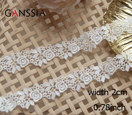 

Кружевное хлопковое вязаное крючком кружево натурального цвета, ширина 1 ярда: 2 см, с вышивкой розы (SS-1020)