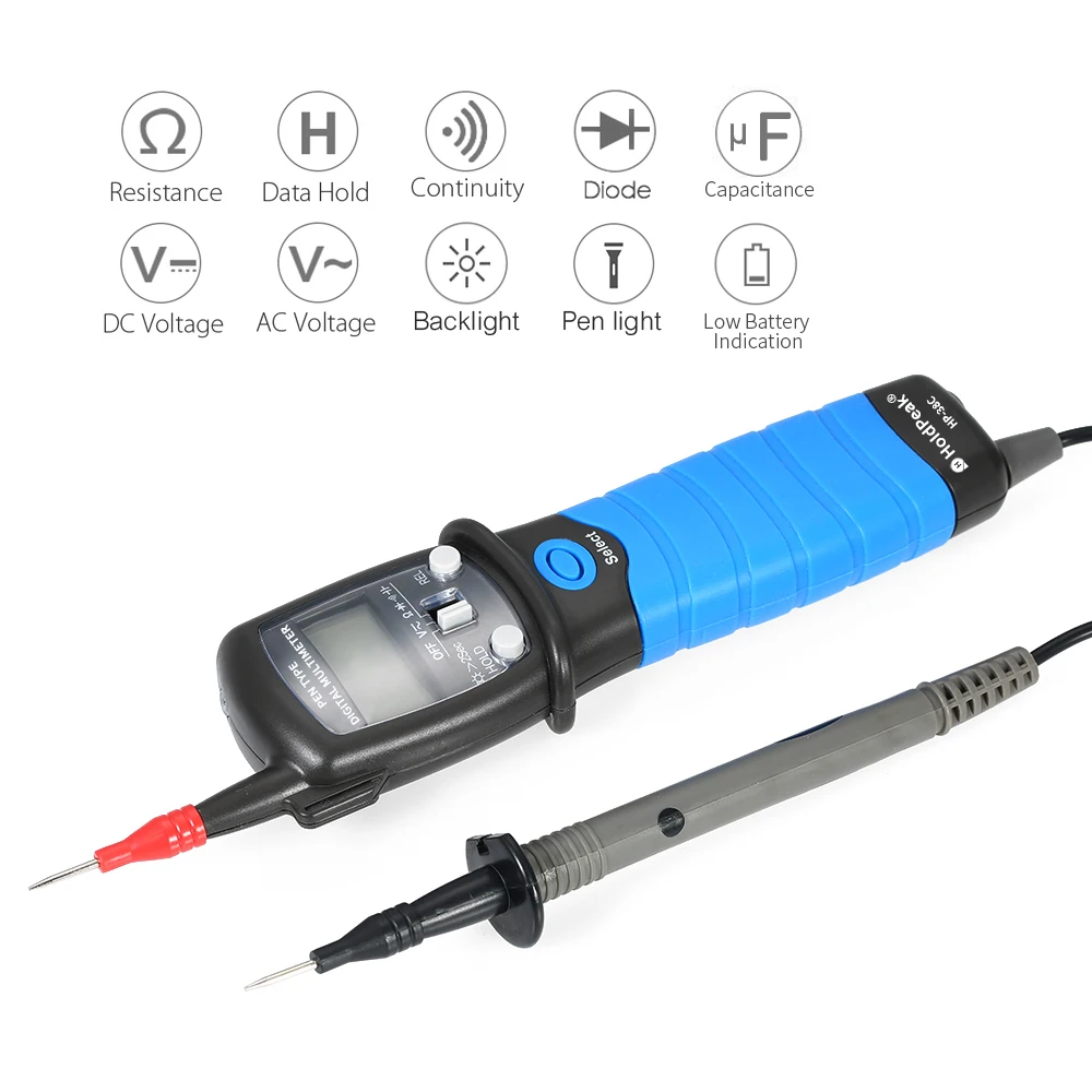 Высокоточный цифровой мультиметр HoldPeak с ЖК дисплеем измеритель напряжения