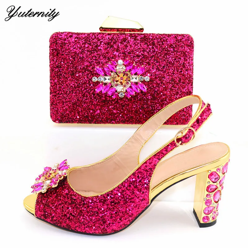 Итальянский дизайн модные туфли-лодочки и сумочка в комплекте летние женские