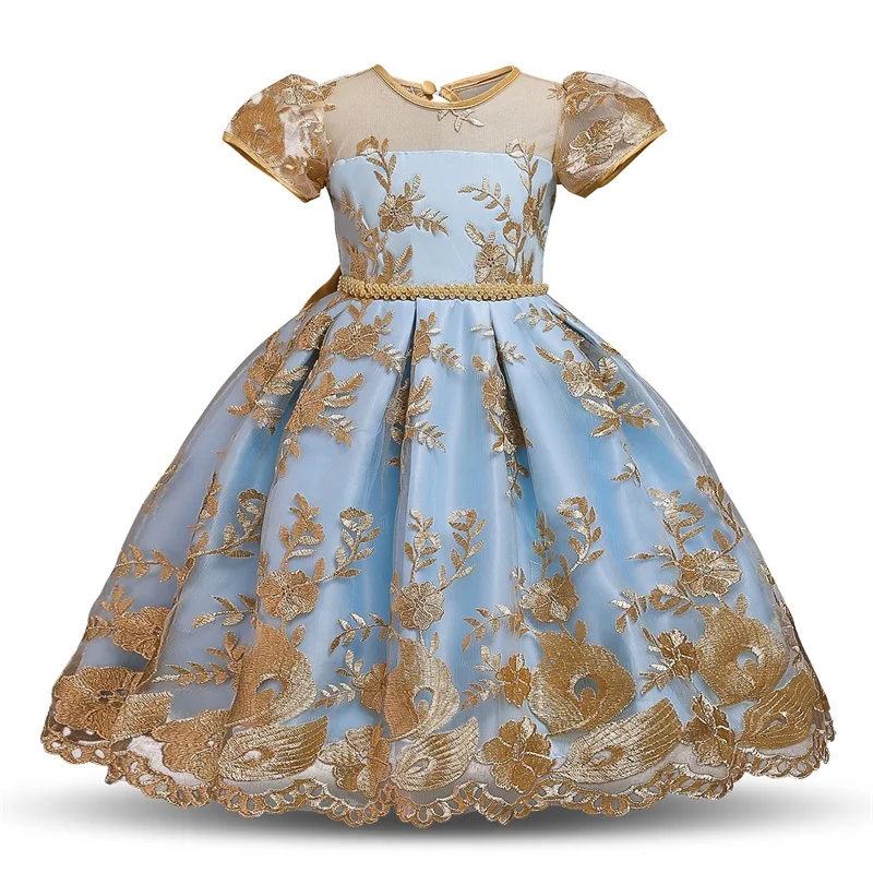 Girls Formal Gown Dress Christmas Elegant Princess Wedding Party Dresses For Kids Flower | Детская одежда и обувь