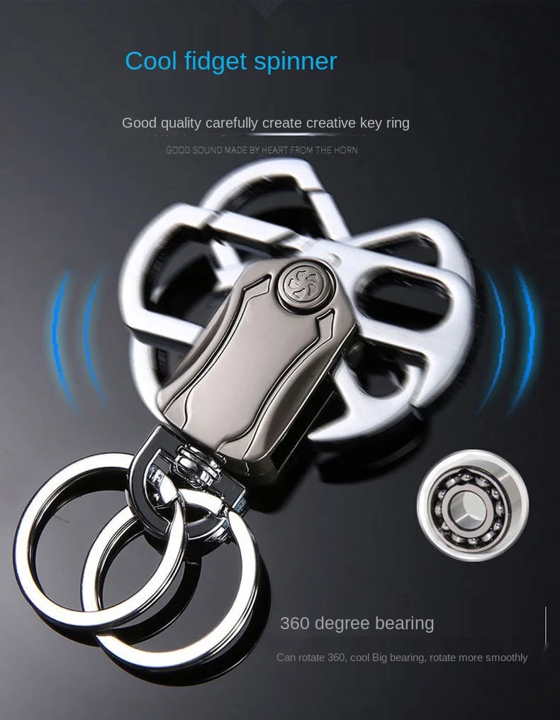

New Cool 360-degree Rotating Top Keychain Express Knife Bottle Opener Multifunctional Men's Key Chain Exquisite Men's Gift