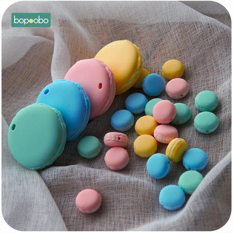 Bopoobo 3 шт силиконовые бусины Детские Прорезыватели Bpa бесплатно пищевая Детская жевательная для прорезывания зубов для DIY ожерелье грызуны мини бусины для печенья