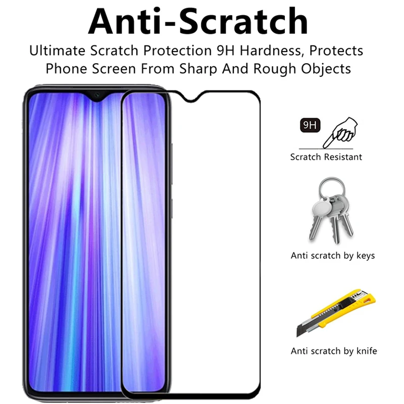 Стекло+ чехол Xiaomi Redmi Note 8 Pro закаленное стекло Xiaomi Note 8 камера защитная пленка на Redmi Note 8Pro защитное стекло сяоми редми ноут 8 про защитное стекло ксиоми редми нот 8 про стекло Redmi Note 8 glass