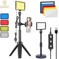 led video light panel photography lighting photo studio lamp kit for shoot live streaming youbube with tripod stand rgb filters