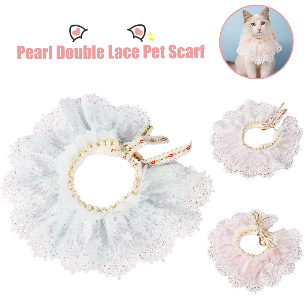 

Cat Collar With Bell Lace Collar Cat Lace Bandana Pet Supplies Cat Accessories Collar Small Dog Chihuahua