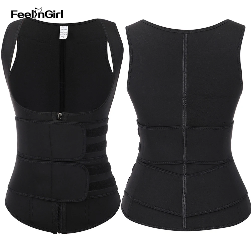 Feelingirl неопрен Body Shaper Для женщин талии тренер 9 стальные косточки, под бюст Корректирующее белье для похудения жилет Мужская портупея спортивные Сауна Топ
