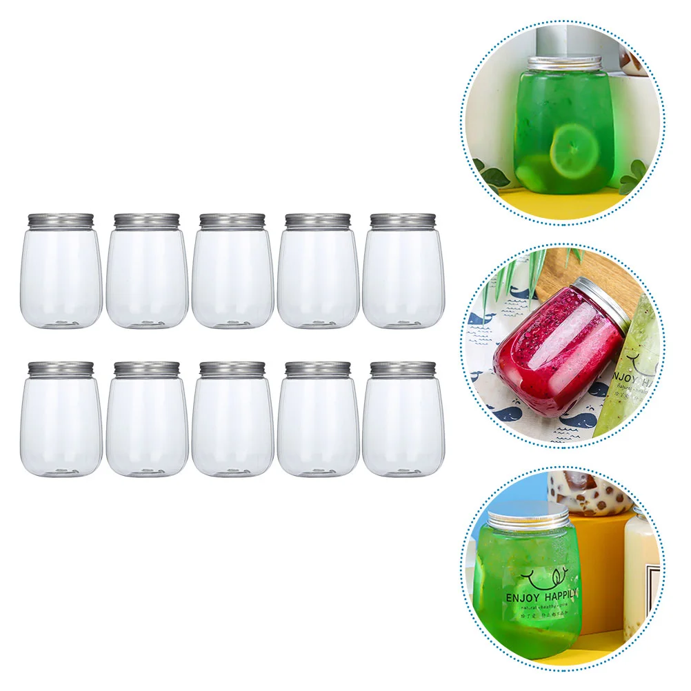 

10Pcs Take-out Drink Cups Practical Water Cups Transparent Glass