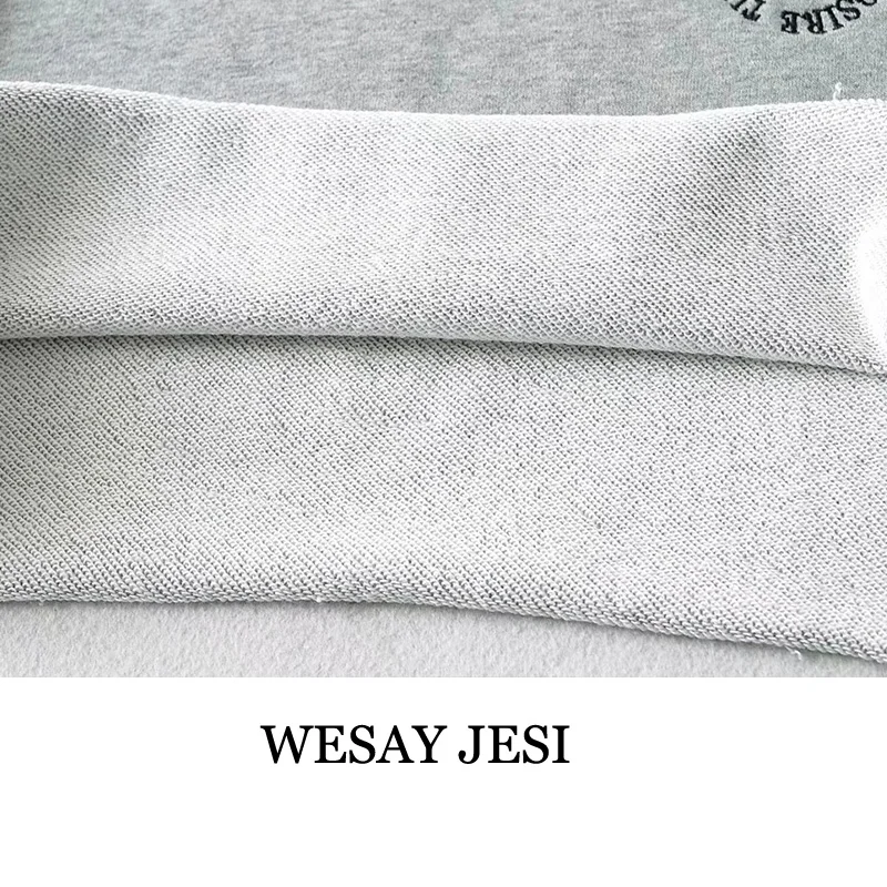 

WESAY JESI 2021 Summer New Women's Sexy Short T-Shirt With Embroidered Loose European And American Sports Short-Sleeved Shirt