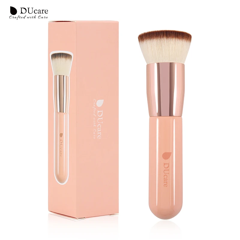 

DUcare Flat Top Kabuki Foundation Brush, Synthetic Professional Makeup Brushes Liquid Blending Mineral Powder Buffing Stippling