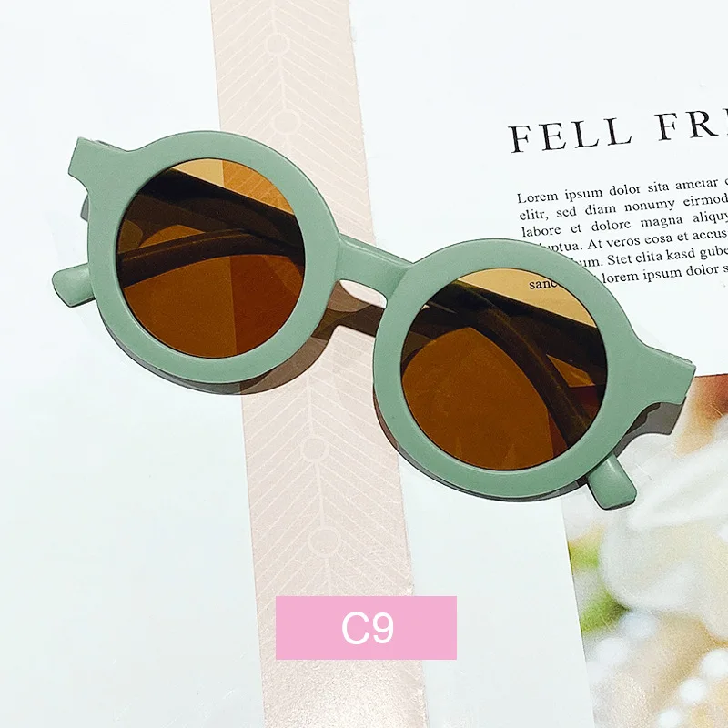 

Children's Cute Color Round Frame Sunglasses Lightweight Cute Face Sunglasses Sunglasses designer mask face maks for kids