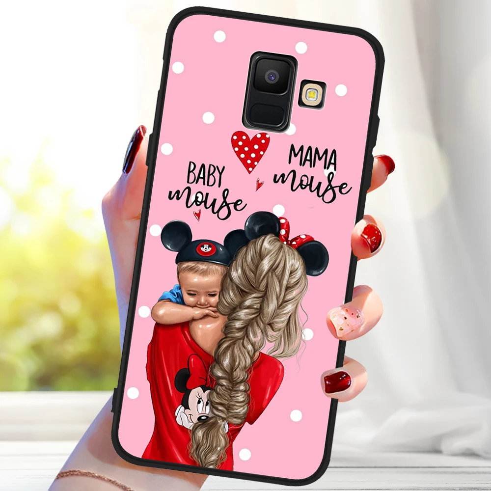 Супер Мышь для мамы с дочкой детские мягкие для samsung Galaxy A9 A8 A7 A6 A5 A3 J3 J4 J5 J6 J8 плюс M30 A40S A10 A20E чехол Крышка