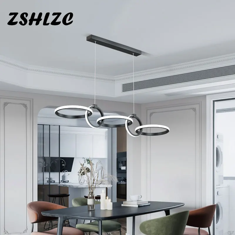 

Modern Led Pendant Light Black&Gold Creative Chandelier Pendant Lamp for Dining room Kitchen Living room Lighting Fixtures 102cm