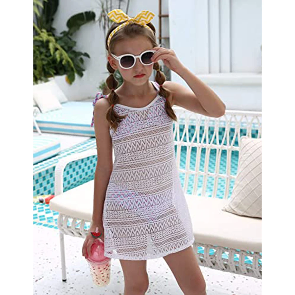 Купальный костюм накидка для девочек Пляжное Платье 3 8 лет|Пляжная одежда| |