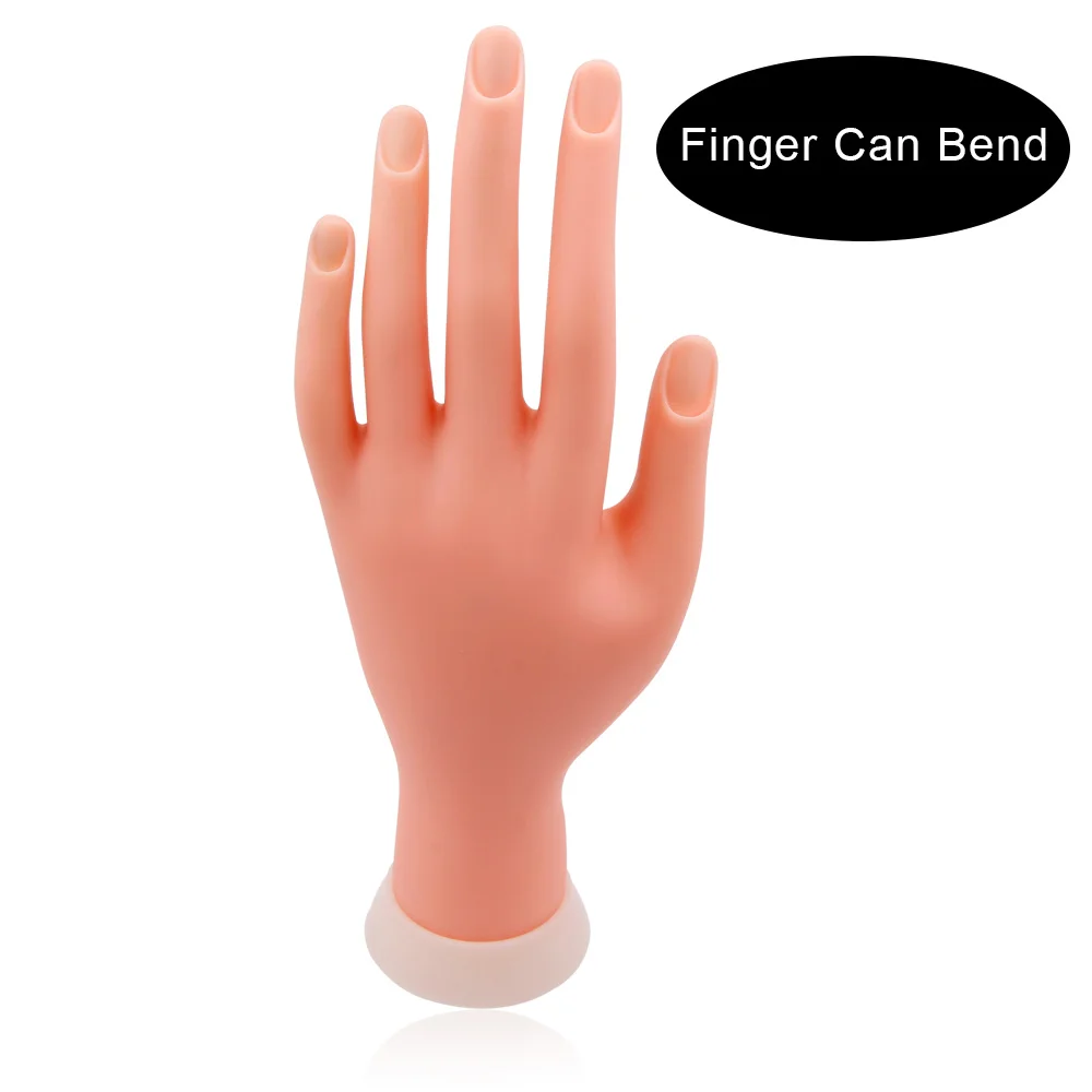 Finger can bend 1 шт. гибкий для практики дизайна ногтей мягкая пластиковая модель ручной подвижный силиконовый протез поддельные ручной флекционный манекен тренировочный инструмент - Цвет: Finger can bend