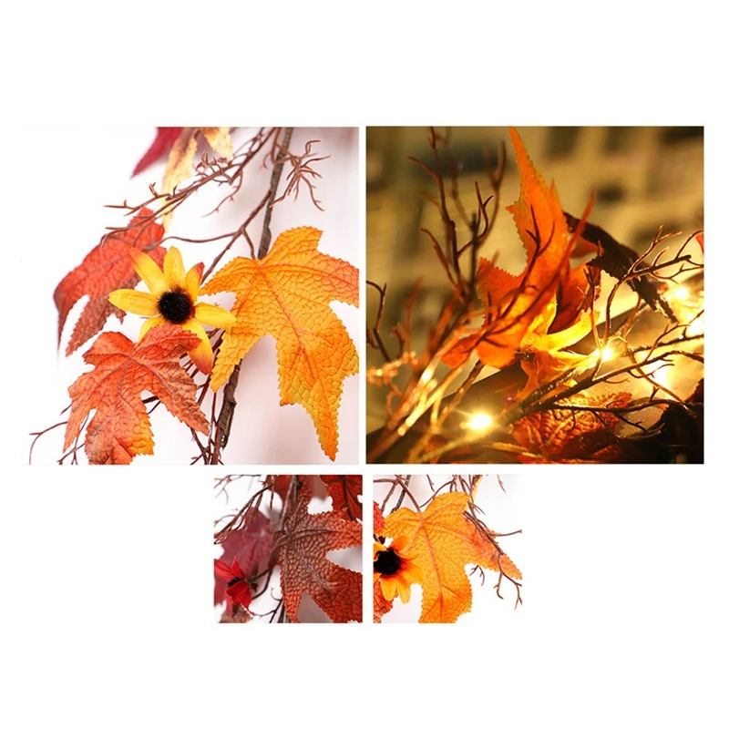 

New Artificial Maple Leaf Garland Vine Fall Leave Autumn Hanging Vine Plants for Wedding Table Thanksgiving