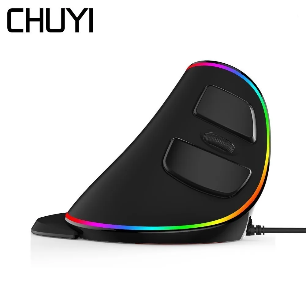 

Wired Vertical Mouse RGB Light Healthy Design Gaming Ergonomic Mause 4000 DPI Optical USB Computer Gamer Gift Mice For PC Laptop