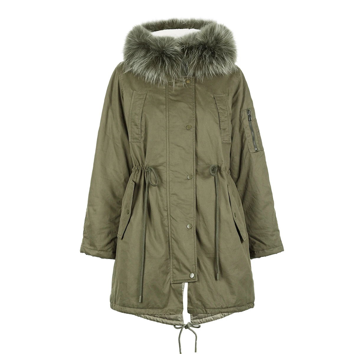Vero Moda Съемный меховой воротник из енота зимним хлопковым жакетом куртка женская |