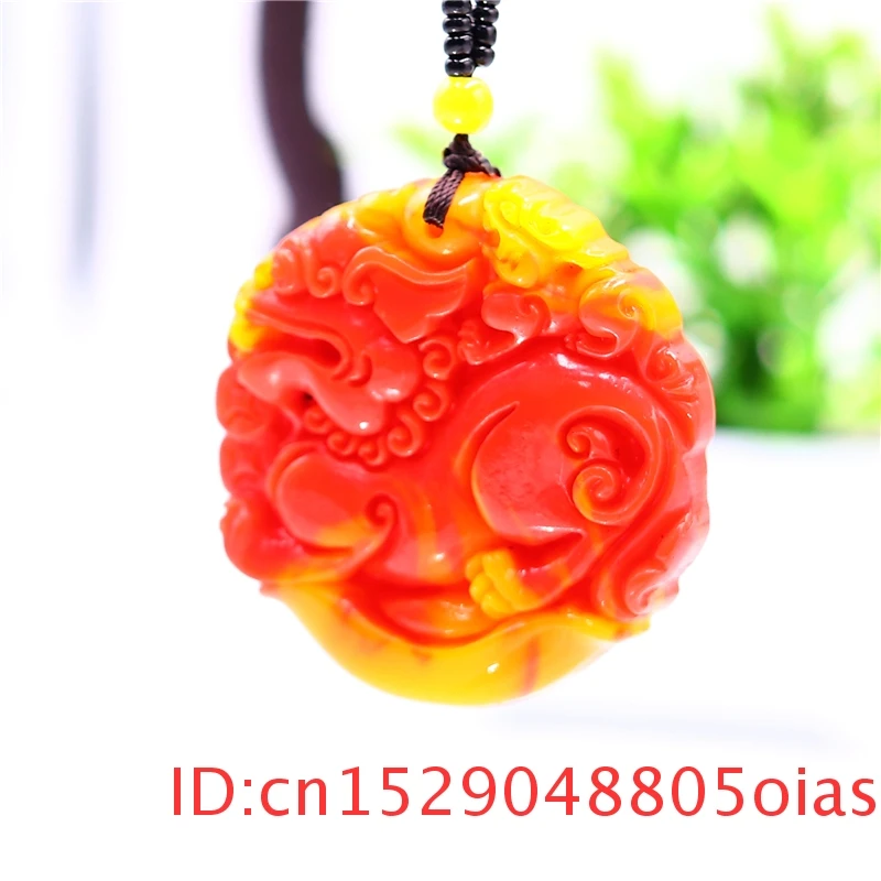Зеленый Нефритовый дракон кулон ожерелье Подарки резной амулет китайские