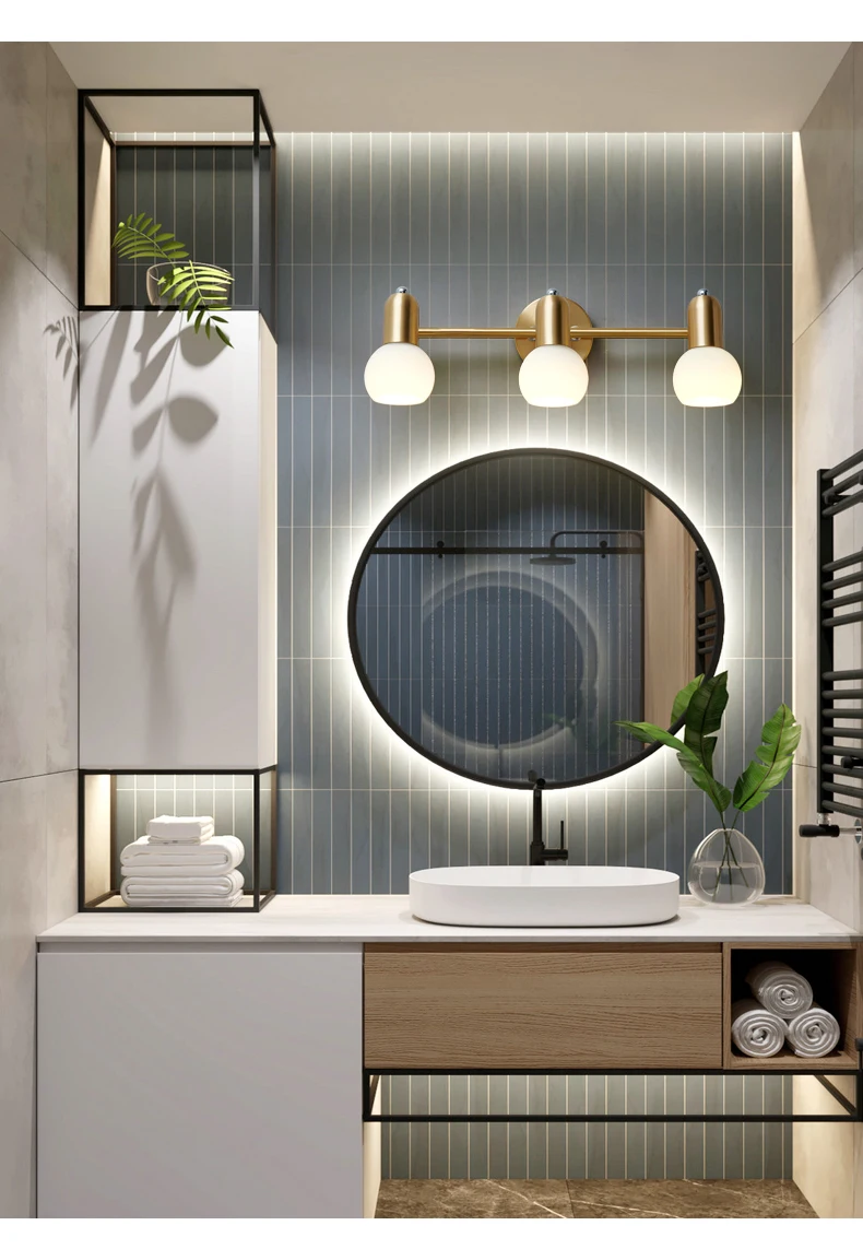 Nordic Wall Lamp Art For Bedroom Bedside Light Modern Simple Glass Bulb Living Room Bathroom Mirror Front Corridor Aisle Fixture