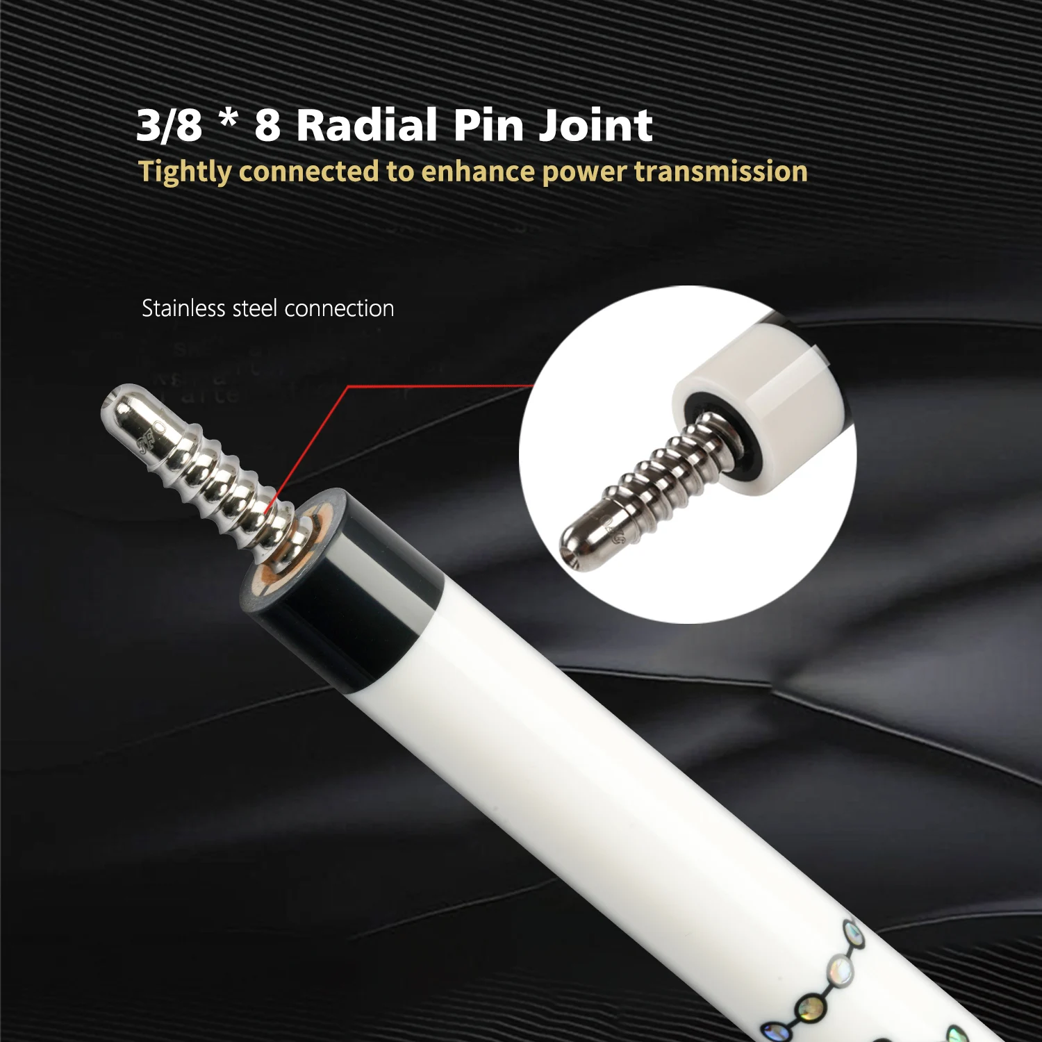

KONLLEN Carbon Cue Billiards Pool Cue Stick Carbon Fiber Shaft 12.3mm Tip Real Inlay 3/8*8 Radial Pin Technology Cue Stick Kits