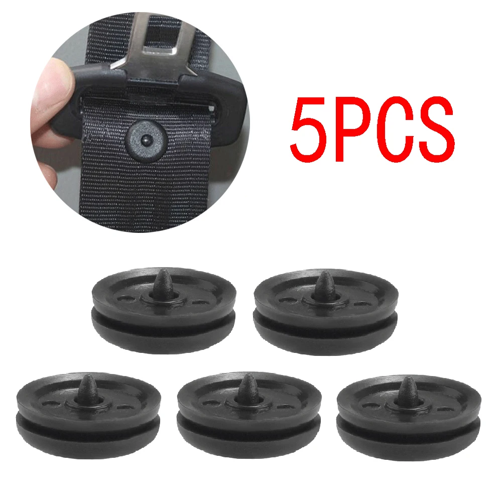 

5Pcs/Pack Car Seat Belt Stopper Button Universal Limit Safety Buckles Retainer Plastic Black Car Parts Fastener Auto Accessories