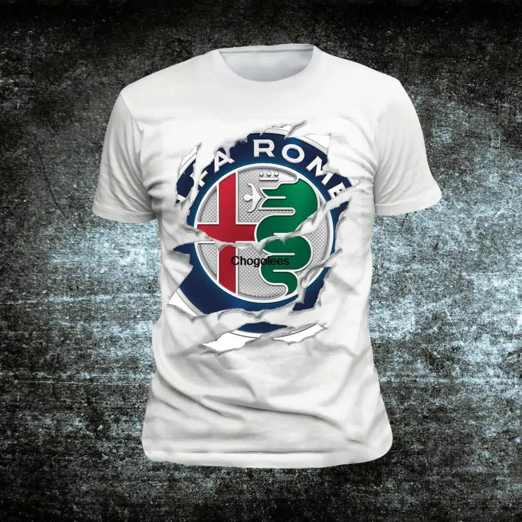 Новая мужская футболка Alfa Romeo черные и белые футболки |