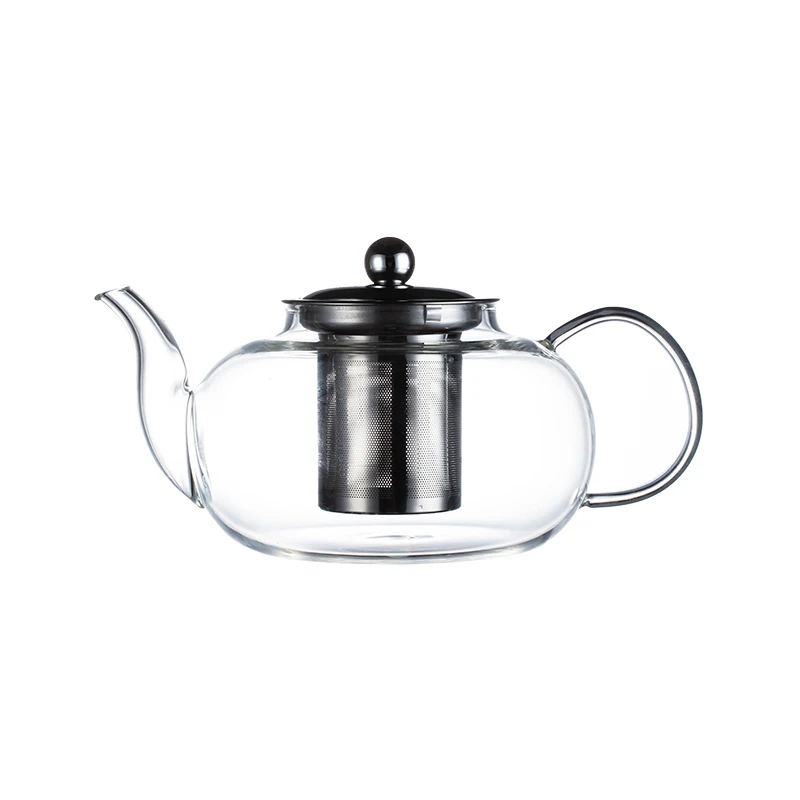 Чайник из боросиликатного стекла с ситечком нержавеющей стали 304 термостойкий